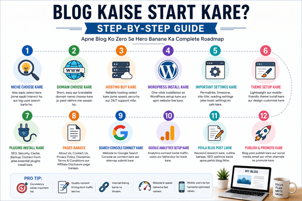 Blog Kaise Start Kare 12 Step Roadmap